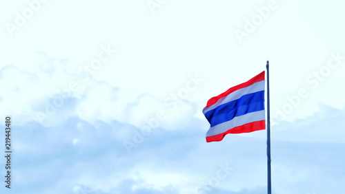 Thai flag on the sky background