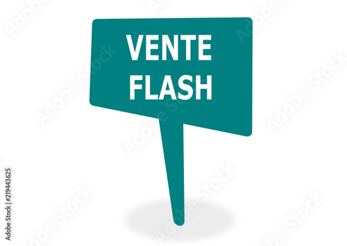 "vente flash" sur pancarte bleue