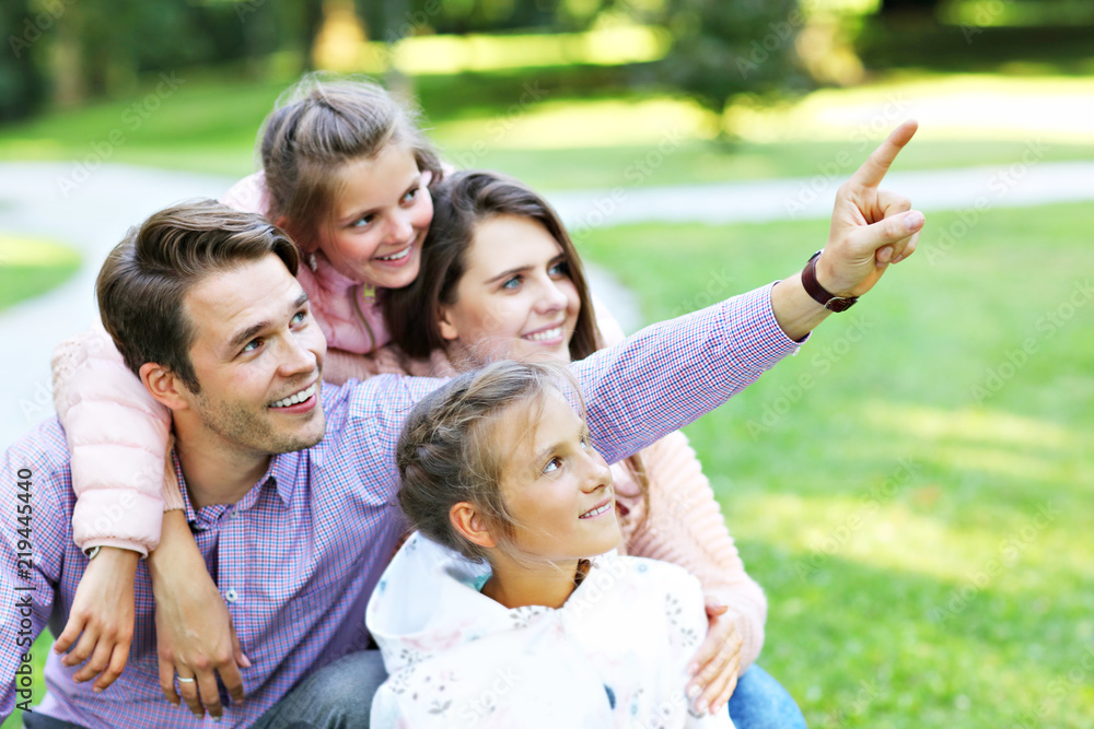 Young family with children having fun in nature Young family with children having fun in nature