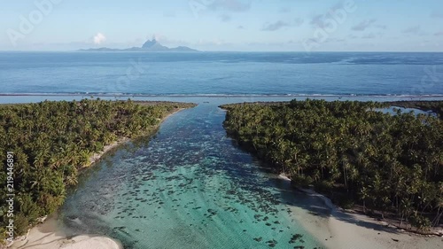 Taha and Bora Bora aerial view panorama landscape French Polynesia photo