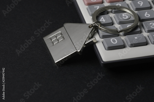 House key chain and calculator