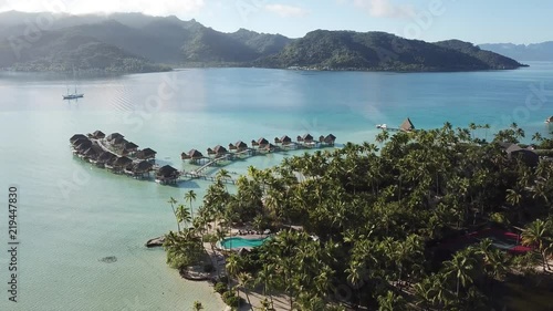 Taha and Bora Bora aerial view panorama landscape French Polynesia photo