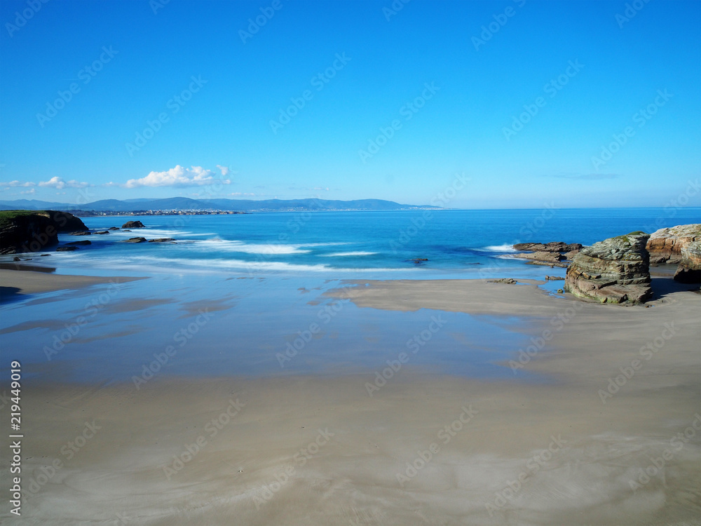 Landscape of As Illas beach in Ribadeo, Lugo - Galicia, Spain
