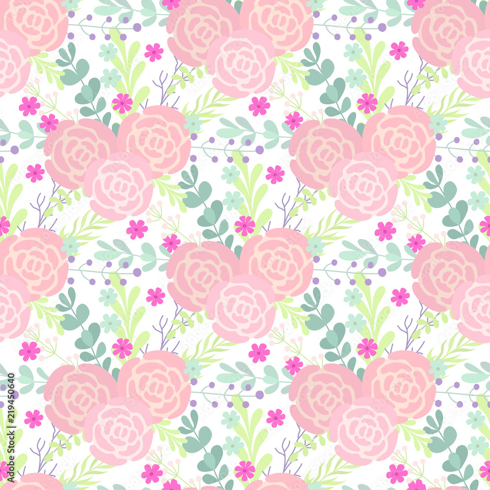 Cute Floral seamless pattern in the flower. Motifs scattered random. Seamless vector texture. Elegant template for fashion prints.