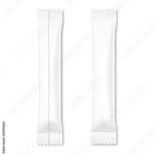 Blank of flow packing for coffee or sugar. Vector