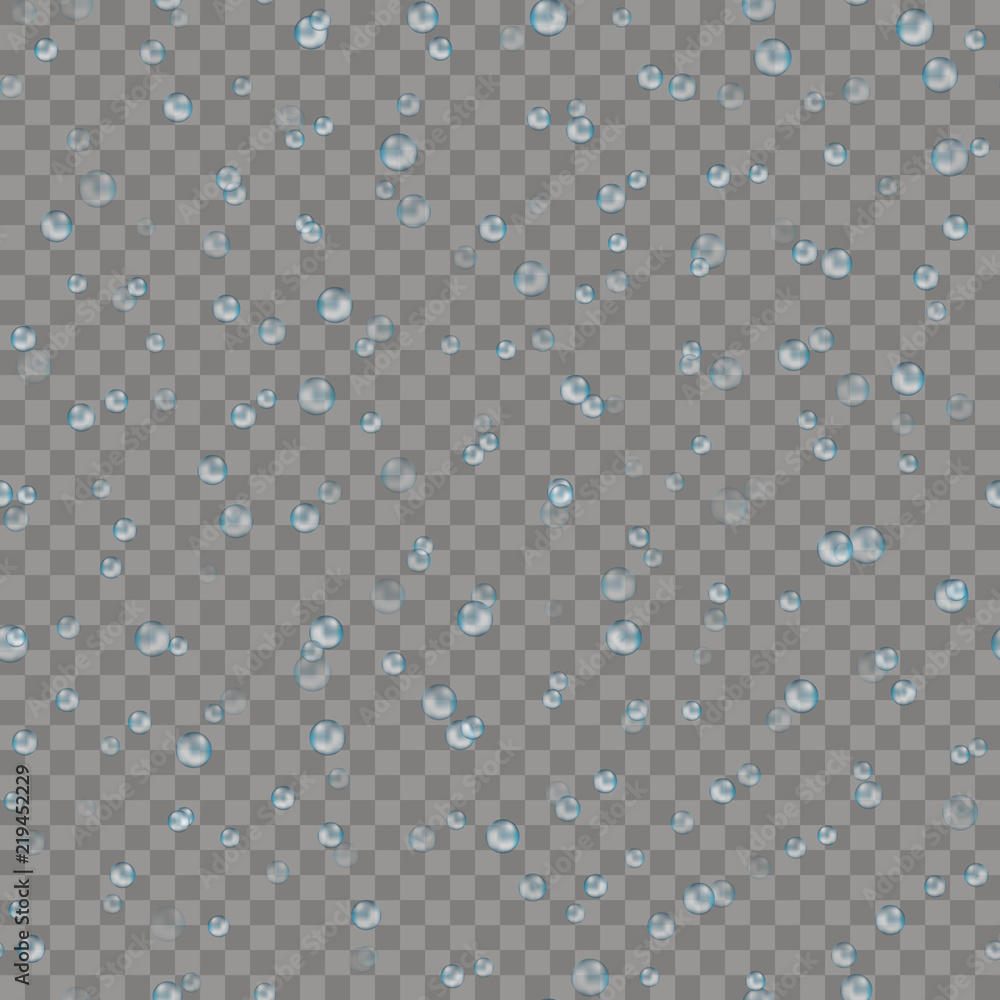 Seamless pattern with blue rain drops. Vector.