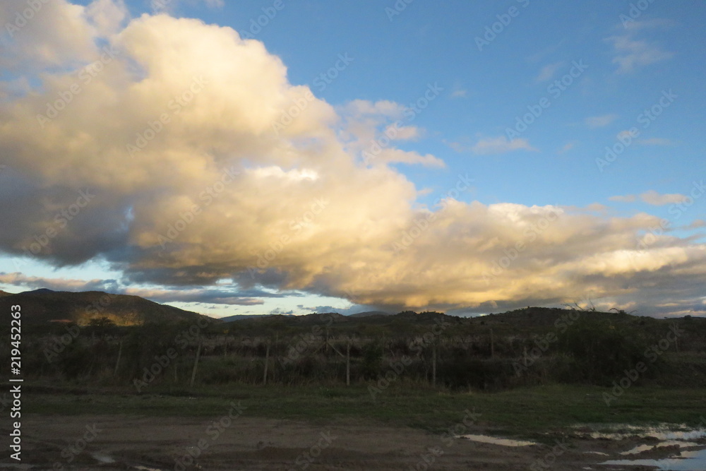 Clouds over the field