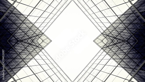 abstract architecture of geometry at glass window - future backdrop style.