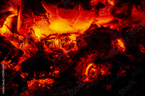 wall of embers from a campfire