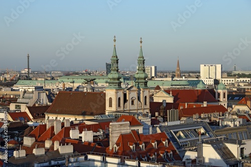 Vienna panorama from the roof of Stefansdom (St. Stephan's cathedral), Austria
