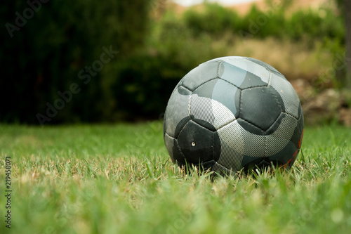 Soccer ball on the lawn © quemirasbobo