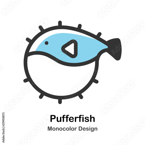 Pufferfish Monocolor Illustration