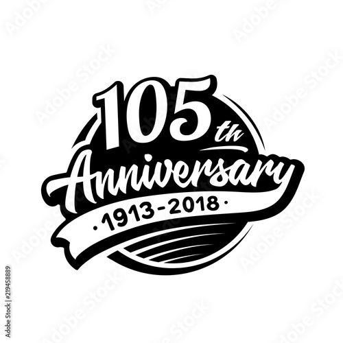 105 years anniversary design template. Vector and illustration. 105th logo.