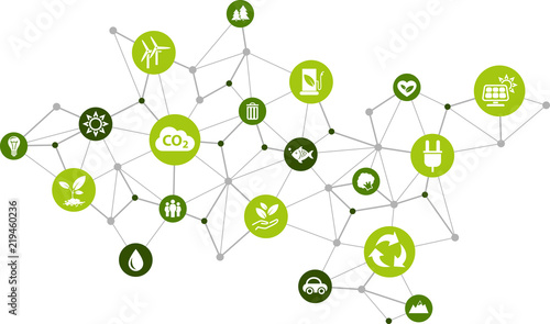 environmental consciousness / environmental challenges vector illustration