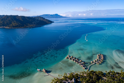 Taha island aerial view panorama