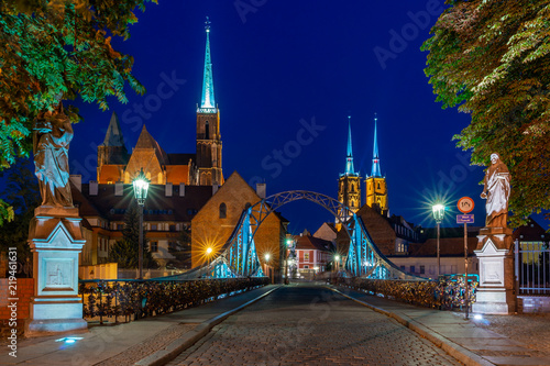 City of Wroclaw by night. Poland