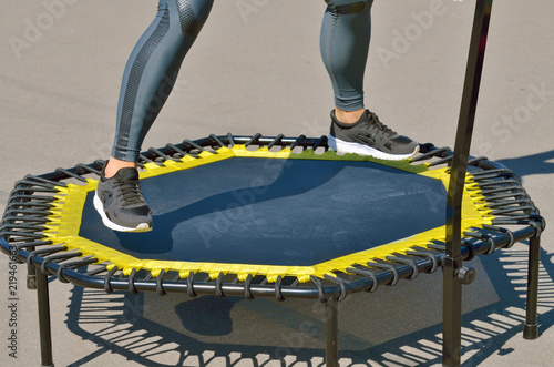 Jumping on an elastic trampoline.