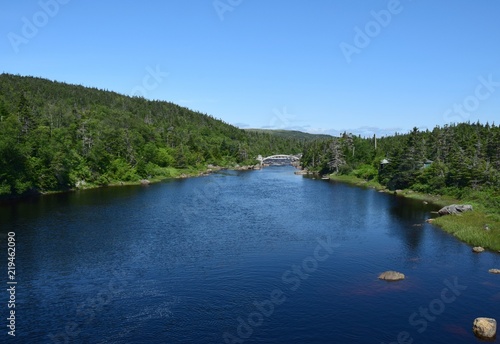 Fototapeta Naklejka Na Ścianę i Meble -  river landscape along the Irish Loop,  North East Brook near Trepassey,  Avalon Peninsula Newfoundland 