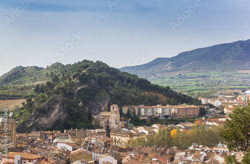 Cityscape of historic town Estella in Spain photo