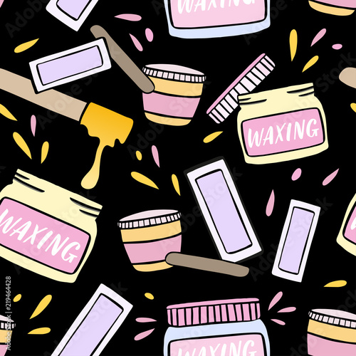 Seamless pattern with waxing and hair removal illustration.