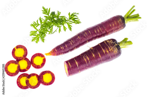 Purple carrot on white background photo