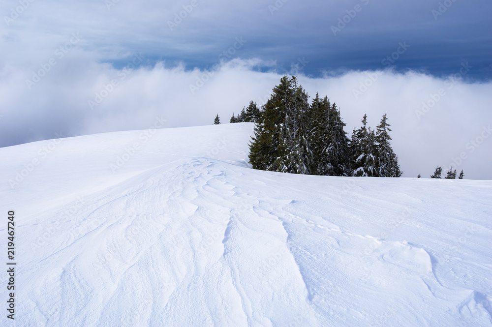 Winter landscape with snow in the mountains Winter landscape with snow in the mountains