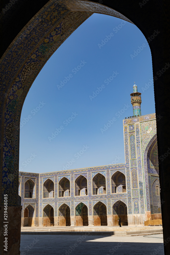 Islamic Republic of Iran. Isfahan Province, Isfahan (Esfahan). Abassi Mosque, Great Mosque of Esfahan “Universal Mosque”. Complex of buildings that is centered on the 11th-century domed sanctuary.