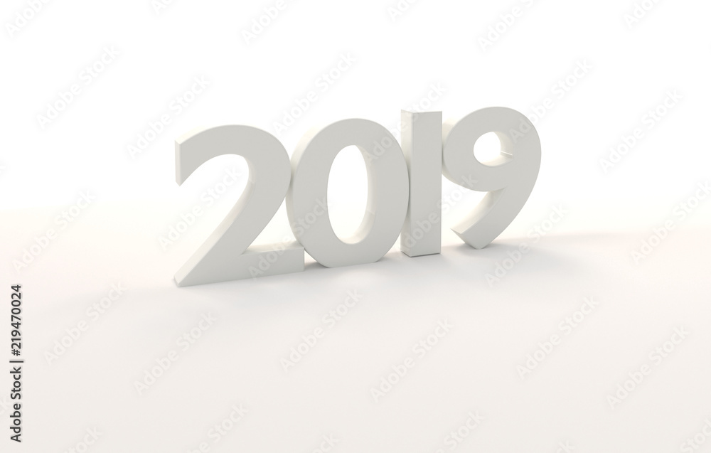 2019 bold letters new year concept 3d-illustration 2019 bold letters new year concept 3d-illustration