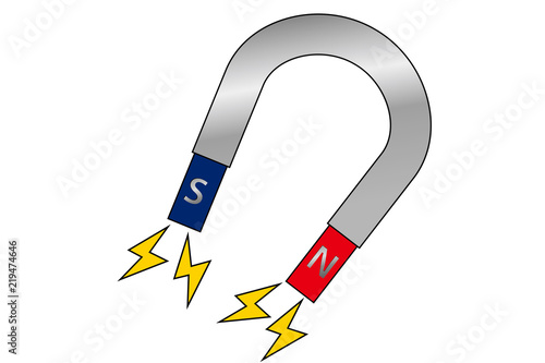 U字型の磁石のイラスト｜マグネット｜ベクターデータ｜Magnet illustration