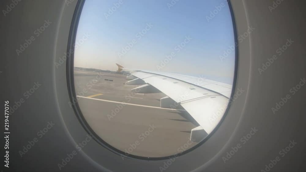 View of airplane take off, POV View of airplane take off, POV