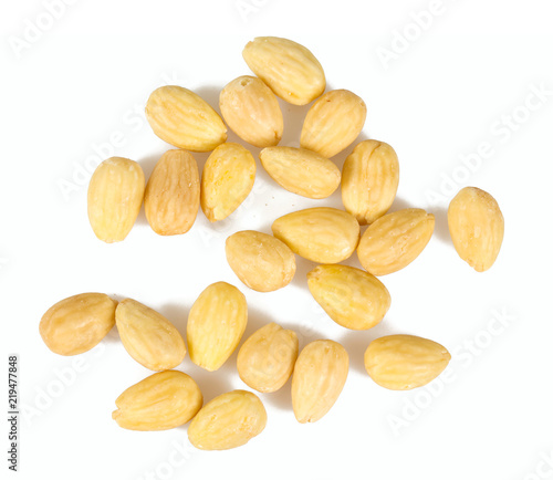 Εκτύπωση καμβά blanched almonds isolated on white