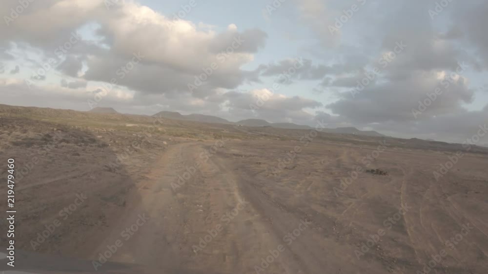 POV, driving on barren landscape POV, driving on barren landscape