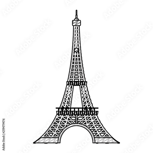 doodle eiffel tower architecture from paris france