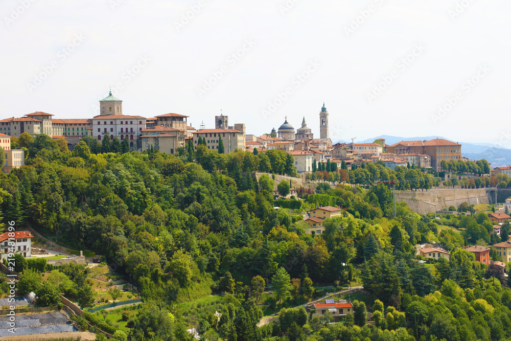 View of Citta Alta Upper Town  of Bergamo, Italy