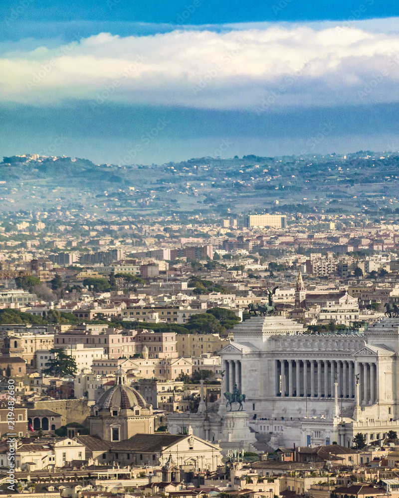 Rome Aerial View at Saint Peter Basilica Viewpoint