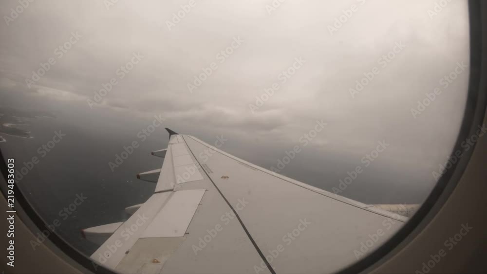 POV, airplane flies into clouds POV, airplane flies into clouds