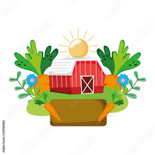 house farm with vegetables cultivated plants