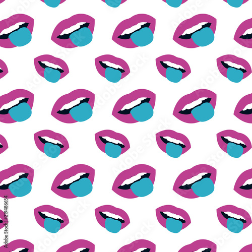 funny mouth with teeth and tongue background