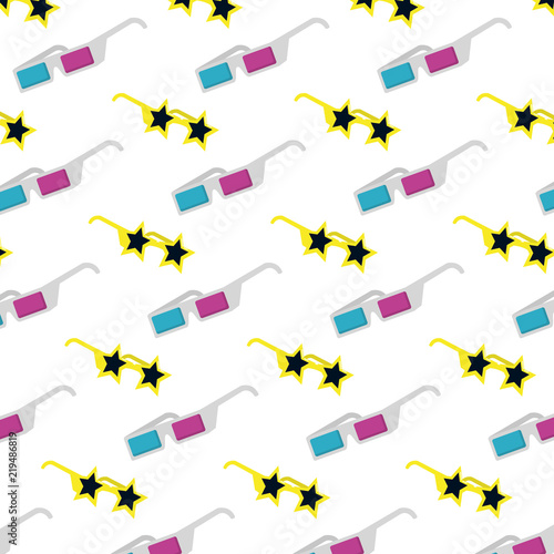 3d glasses and sunglasses star style background