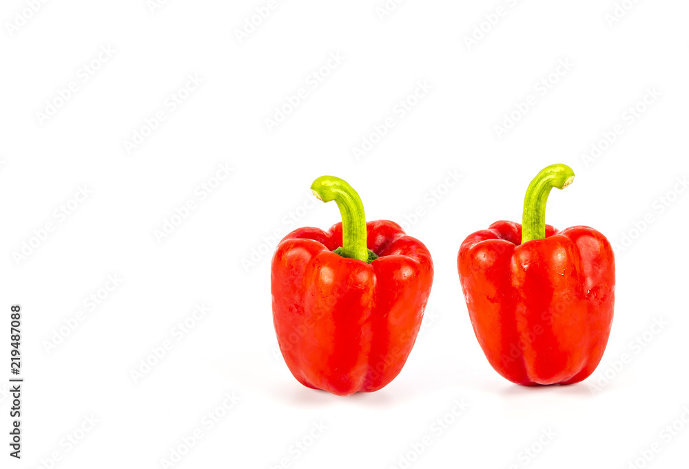 Red Sweet bells pepper isolated on white background Red Sweet bells pepper isolated on white background