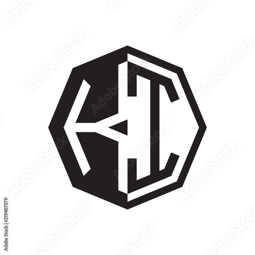 two letter KI octagon negative space logo