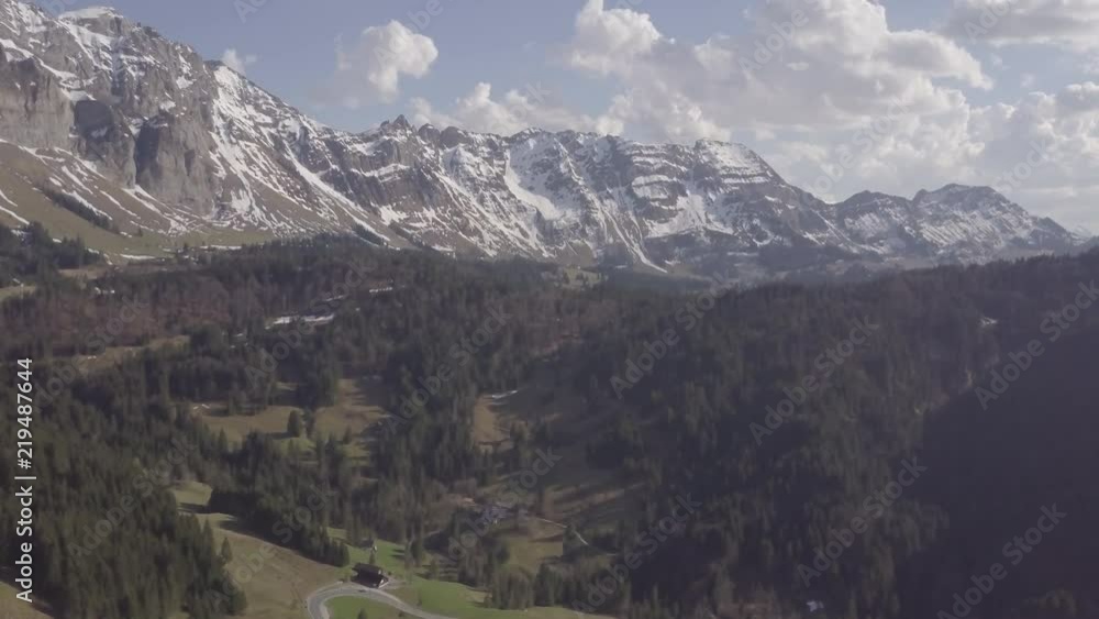 Wide aerial, scenic mountain range Wide aerial, scenic mountain range