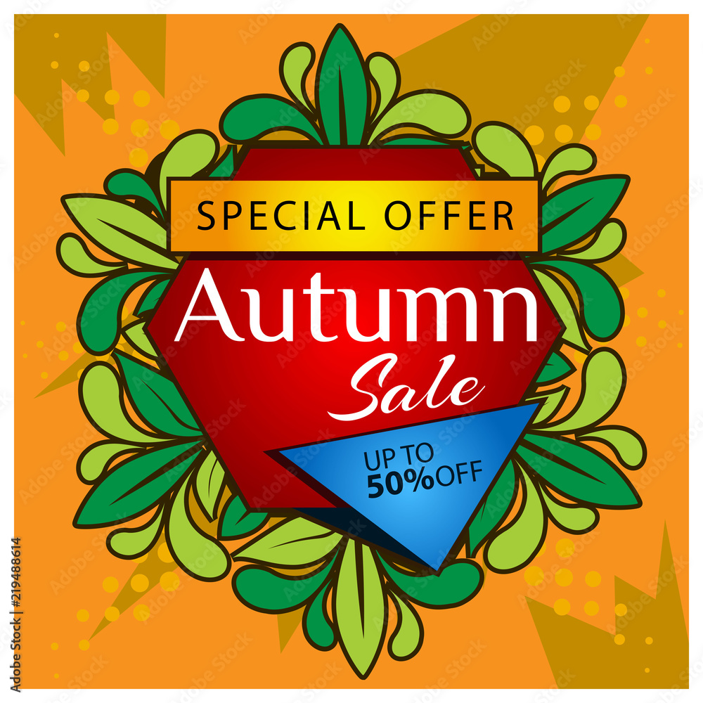 Autumn sale banner. designs for posters, backgrounds, cards, banners, stickers, etc