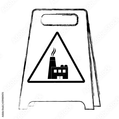 grunge plastic caution emblem factory pollution