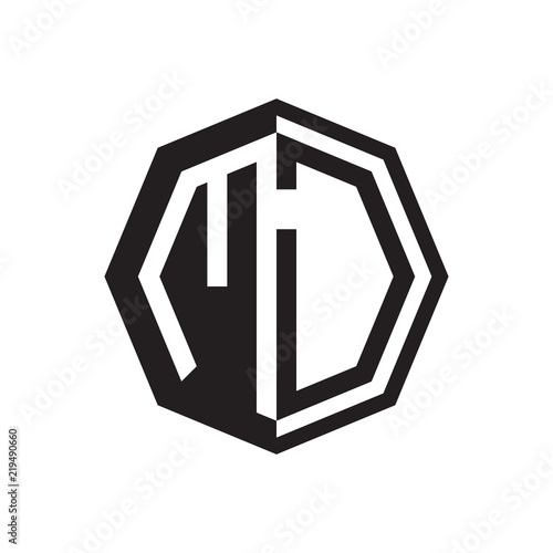 two letter MD octagon negative space logo