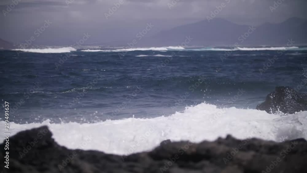 Slow motion waves on beach Slow motion waves on beach