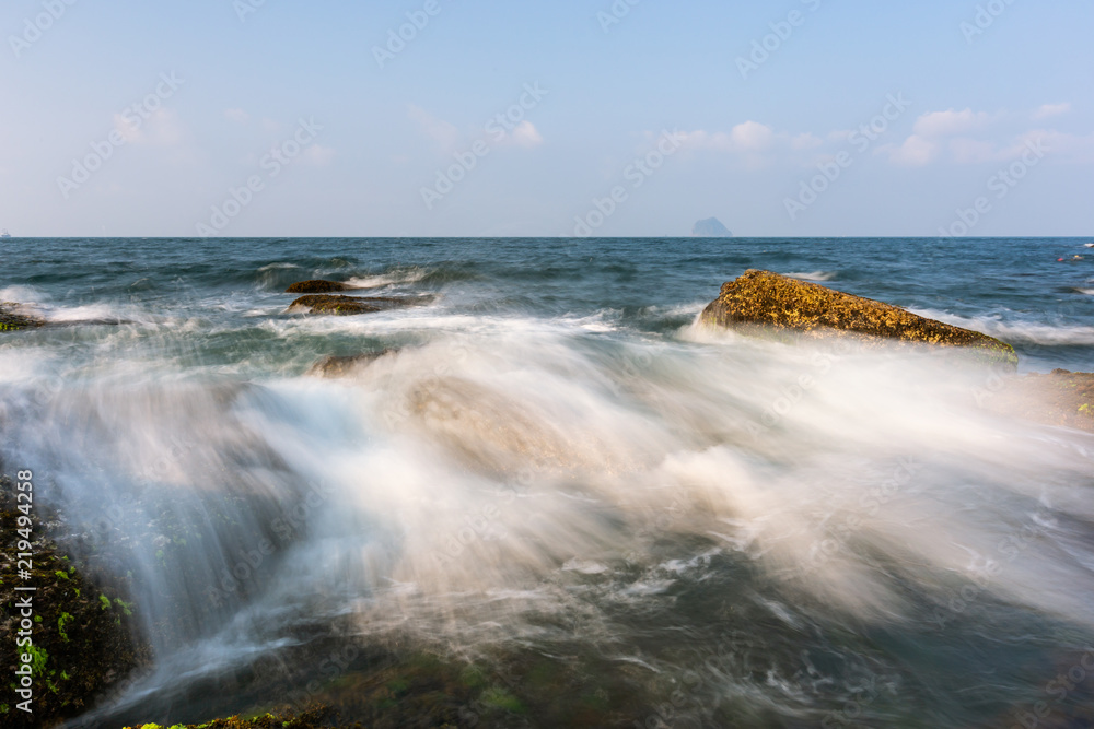 Fototapeta premium sea Morning sea and sunset and Long Shutter Speed Exposure