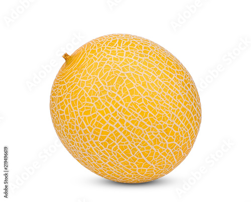 whole of  pearl orange melon isolated on white background
