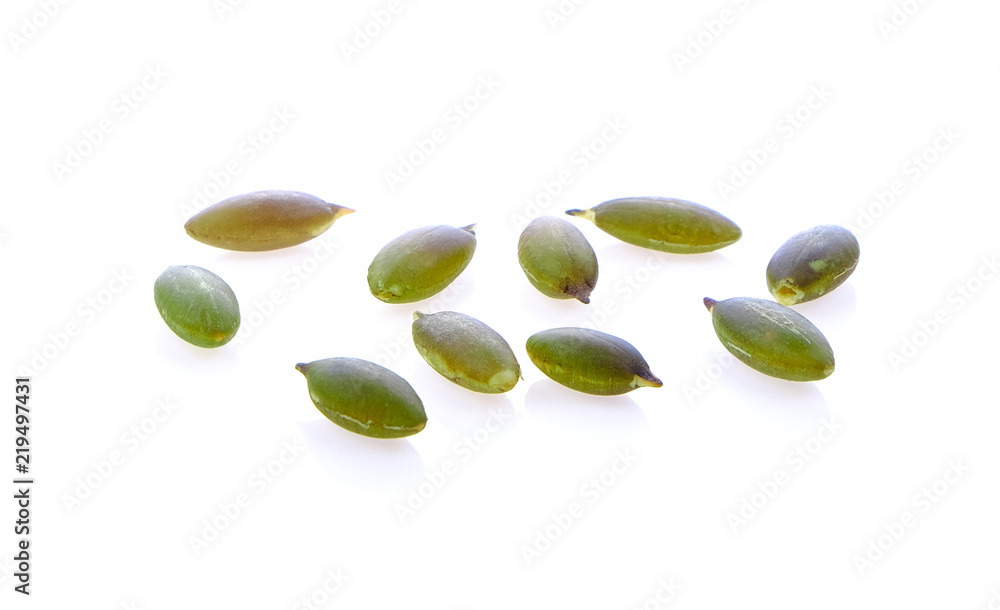 Pumpkin seeds on white Pumpkin seeds on white