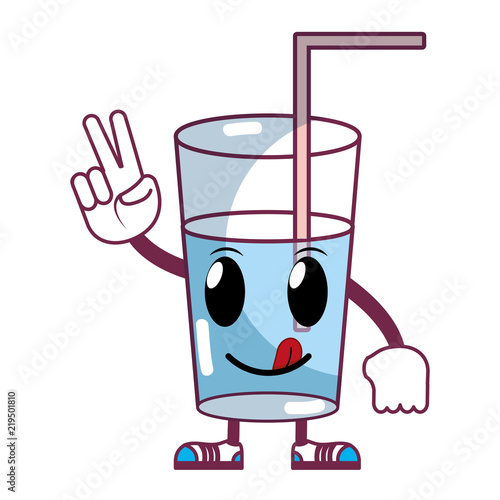 kawaii happy fresh water glass
